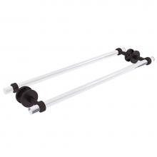 Allied Brass CV-41G-BB-24-ABZ - Clearview Collection 24 Inch Back to Back Shower Door Towel Bar with Groovy Accents