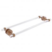 Allied Brass CV-41G-BB-24-BBR - Clearview Collection 24 Inch Back to Back Shower Door Towel Bar with Groovy Accents