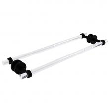 Allied Brass CV-41G-BB-24-BKM - Clearview Collection 24 Inch Back to Back Shower Door Towel Bar with Groovy Accents