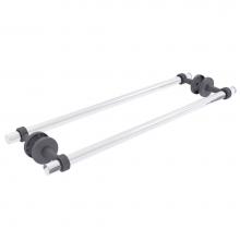 Allied Brass CV-41G-BB-24-GYM - Clearview Collection 24 Inch Back to Back Shower Door Towel Bar with Groovy Accents