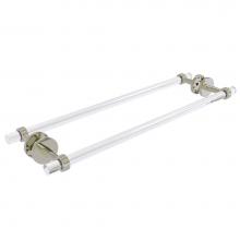 Allied Brass CV-41G-BB-24-PNI - Clearview Collection 24 Inch Back to Back Shower Door Towel Bar with Groovy Accents