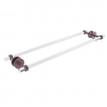 Allied Brass CV-41G-BB-30-CA - Clearview Collection 30 Inch Back to Back Shower Door Towel Bar with Groovy Accents