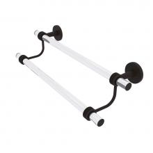 Allied Brass CV-72D-18-ORB - Clearview Collection 18 Inch Double Towel Bar with Dotted Accents