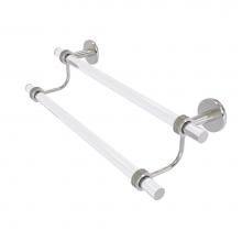 Allied Brass CV-72D-24-SN - Clearview Collection 24 Inch Double Towel Bar with Dotted Accents