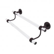 Allied Brass CV-72G-18-ABZ - Clearview Collection 18 Inch Double Towel Bar with Groovy Accents