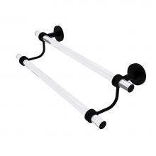 Allied Brass CV-72G-24-BKM - Clearview Collection 24 Inch Double Towel Bar with Groovy Accents