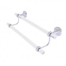 Allied Brass CV-72G-24-PC - Clearview Collection 24 Inch Double Towel Bar with Groovy Accents