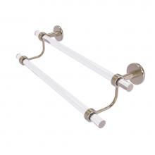 Allied Brass CV-72G-24-PEW - Clearview Collection 24 Inch Double Towel Bar with Groovy Accents