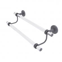 Allied Brass CV-72G-36-GYM - Clearview Collection 36 Inch Double Towel Bar with Groovy Accents