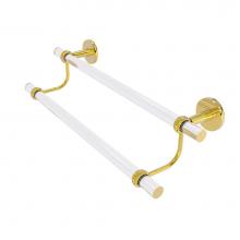 Allied Brass CV-72T-18-PB - Clearview Collection 18 Inch Double Towel Bar with Twisted Accents