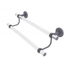 Allied Brass CV-72T-24-GYM - Clearview Collection 24 Inch Double Towel Bar with Twisted Accents
