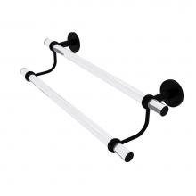 Allied Brass CV-72T-30-BKM - Clearview Collection 30 Inch Double Towel Bar with Twisted Accents