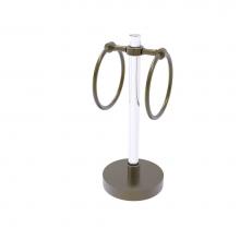 Allied Brass CV-GTRSG-10-ABR - Clearview Collection Vanity Top Guest Towel Ring with Groovy Accents