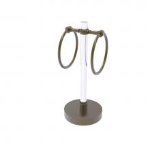 Allied Brass CV-GTRST-10-ABR - Clearview Collection Vanity Top Guest Towel Ring with Twisted Accents