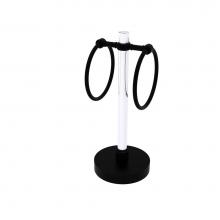 Allied Brass CV-GTRST-10-BKM - Clearview Collection Vanity Top Guest Towel Ring with Twisted Accents