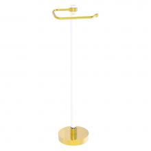 Allied Brass CVTS-25G-PB - Clearview Collection Euro Style Free Standing Toilet Paper Holder with Grooved Accents - Polished