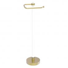 Allied Brass CVTS-25G-SBR - Clearview Collection Euro Style Free Standing Toilet Paper Holder with Grooved Accents - Satin Bra