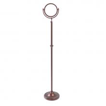 Allied Brass DMF-2/2X-CA - Adjustable Height Floor Standing Make-Up Mirror 8 Inch Diameter with 2X Magnification