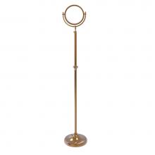 Allied Brass DMF-2/4X-BBR - Adjustable Height Floor Standing Make-Up Mirror 8 Inch Diameter with 4X Magnification