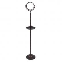 Allied Brass DMF-3/3X-VB - Floor Standing Make-Up Mirror 8 Inch Diameter with 3X Magnification and Shaving Tray