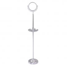 Allied Brass DMF-3/4X-SCH - Floor Standing Make-Up Mirror 8 Inch Diameter with 4X Magnification and Shaving Tray