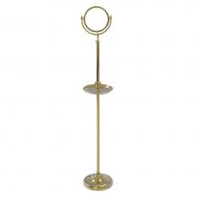 Allied Brass DMF-3/4X-UNL - Floor Standing Make-Up Mirror 8 Inch Diameter with 4X Magnification and Shaving Tray