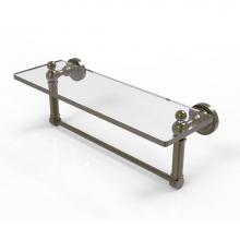 Allied Brass DT-1TB/16-ABR - Dottingham 16 Inch Glass Vanity Shelf with Integrated Towel Bar