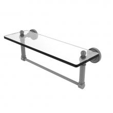 Allied Brass DT-1TB/16-GYM - Dottingham 16 Inch Glass Vanity Shelf with Integrated Towel Bar