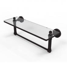Allied Brass DT-1TB/16-ORB - Dottingham 16 Inch Glass Vanity Shelf with Integrated Towel Bar