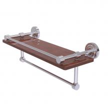 Allied Brass DT-1TB-16-GAL-IRW-PC - Dottingham Collection 16 Inch IPE Ironwood Shelf with Gallery Rail and Towel Bar