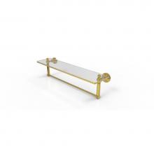 Allied Brass DT-1TB/22-PB - Dottingham 22 Inch Glass Vanity Shelf with Integrated Towel Bar