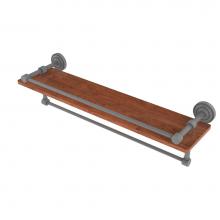 Allied Brass DT-1TB-22-GAL-IRW-GYM - Dottingham Collection 22 Inch IPE Ironwood Shelf with Gallery Rail and Towel Bar