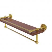 Allied Brass DT-1TB-22-GAL-IRW-PB - Dottingham Collection 22 Inch IPE Ironwood Shelf with Gallery Rail and Towel Bar