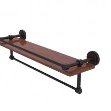 Allied Brass DT-1TB-22-GAL-IRW-VB - Dottingham Collection 22 Inch IPE Ironwood Shelf with Gallery Rail and Towel Bar