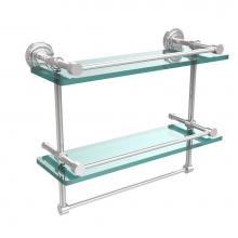 Allied Brass DT-2TB/16-GAL-PC - Dottingham 16 Inch Gallery Double Glass Shelf with Towel Bar