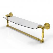 Allied Brass DT-33TB/18-PB - Dottingham 18 Inch Glass Vanity Shelf with Integrated Towel Bar