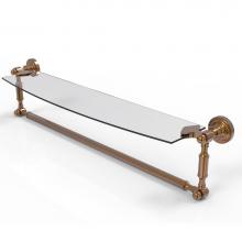 Allied Brass DT-33TB/24-BBR - Dottingham 24 Inch Glass Vanity Shelf with Integrated Towel Bar