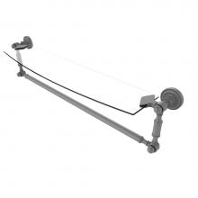 Allied Brass DT-33TB/24-GYM - Dottingham 24 Inch Glass Vanity Shelf with Integrated Towel Bar