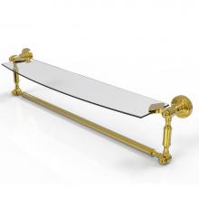 Allied Brass DT-33TB/24-PB - Dottingham 24 Inch Glass Vanity Shelf with Integrated Towel Bar