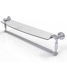 Allied Brass DT-33TB/24-PC - Dottingham 24 Inch Glass Vanity Shelf with Integrated Towel Bar