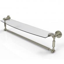 Allied Brass DT-33TB/24-PNI - Dottingham 24 Inch Glass Vanity Shelf with Integrated Towel Bar
