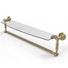 Allied Brass DT-33TB/24-SBR - Dottingham 24 Inch Glass Vanity Shelf with Integrated Towel Bar