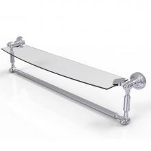 Allied Brass DT-33TB/24-SCH - Dottingham 24 Inch Glass Vanity Shelf with Integrated Towel Bar