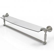 Allied Brass DT-33TB/24-SN - Dottingham 24 Inch Glass Vanity Shelf with Integrated Towel Bar