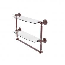 Allied Brass DT-34TB/18-CA - Dottingham Collection 18 Inch Two Tiered Glass Shelf with Integrated Towel Bar