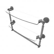 Allied Brass DT-34TB/18-GYM - Dottingham Collection 18 Inch Two Tiered Glass Shelf with Integrated Towel Bar