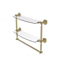 Allied Brass DT-34TB/18-UNL - Dottingham Collection 18 Inch Two Tiered Glass Shelf with Integrated Towel Bar