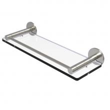 Allied Brass FR-1/16G-SN - Fresno Collection 16 Inch Glass Shelf with Vanity Rail