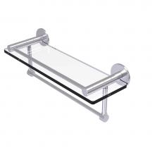 Allied Brass FR-1/16GTB-SCH - Fresno Collection 16 Inch Glass Shelf with Vanity Rail and Integrated Towel Bar