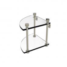 Allied Brass FT-3-PNI - Foxtrot Collection Two Tier Corner Glass Shelf